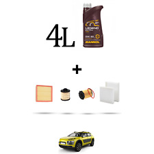 HOFFCAR Kit tagliando 4 FILTRI e 4L OLIO per Citroen C4 Cactus 1.6 Bluehdi 73kw 