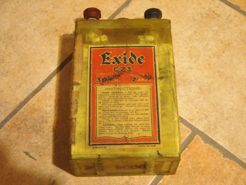 Antica batteria exide - batteria, exide-1945