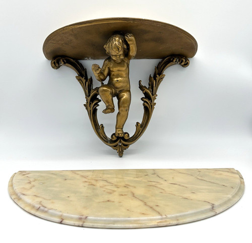 Mensola con putto - dorata, stile