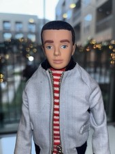 RARA T.M. VINTAGE 1960 BARBIE BOYFRIEND BAMBOLA KEN CAPELLI FLOCCATI CASTANI # 750