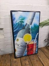 Vintage Bacardi Light Up Advertising Sign Box Bar Man Cave
