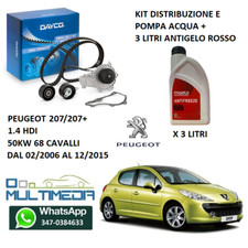 KIT DISTRIBUZIONE POMPA ACQUA E G12 PEUGEOT 207 + 1.4 HDI DIESEL 50KW 68 CAVALLI