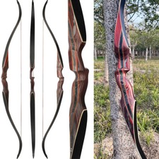 Arco tradizionale 64" tiro con l'arco 30-60 libbre arco lungo pezzo unico caccia legno 