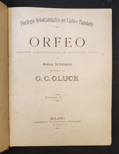 Orfeo spartito musicale - musicale, opera