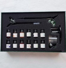 Berlan penna vetro corpo principale 2 inchiostro 12 bottiglie #5e98f0