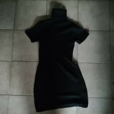 Abito dolcevita nero a maniche corte in lana pettinata marca Ragno vestito 