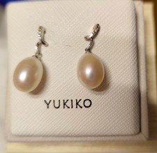 Orecchini oro bianco - ,perle, e