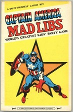 Captain America Mad Libs 1981