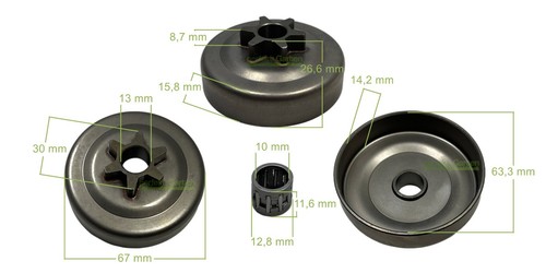 Pignone 6 denti - 3/8",