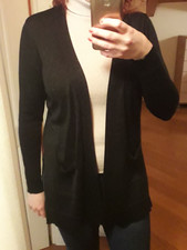 OVS cardigan aperto nero con filo metallizzato lurex tasche maglione donna