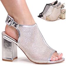 Sandali Peep Toe In Rete Con