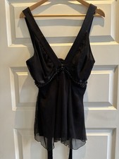 Top babydoll celyn nero seta - b,