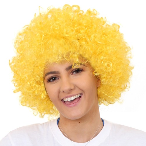 Parrucca afro gialla adulti - afro,