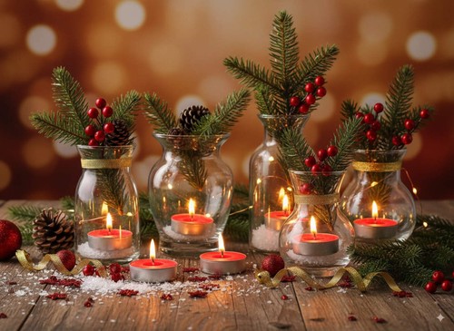 Set candele tealight rosse - candele,
