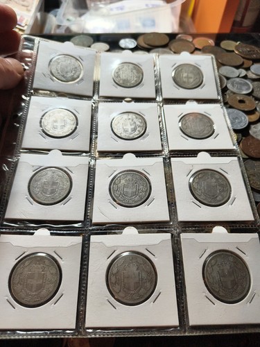 Lotto monete argento lire - 12,