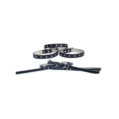 Set collare guinzaglio nero - +,