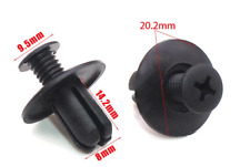 20 rivetti clips a vite plastica 8mm nero
