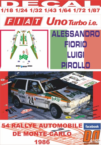 Decal fiat uno turbo fiorio - fiat,