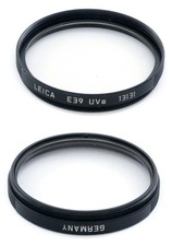 Leica HOOIV rangefinder camera lens filter E39 UVa 39mm 13131 Black rim Leitz.