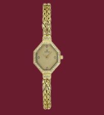 Orologio vintage 1983 donna Omega Geneve in oro giallo 18 carati con diamanti ref. 954B