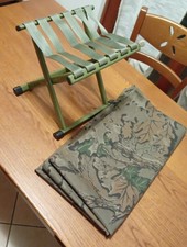 Caccia Pesca Lotto Sedia Piccola Da Zaino e Telo Mimetico Birdwatching