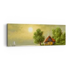 Quadro su Tela 90x30cm barca