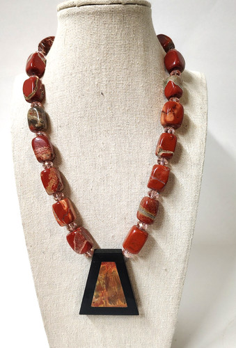 Collana perle diaspro - collana,