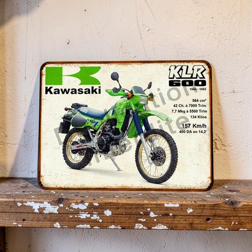 Plaque métal vintage kawasaki - plaque,