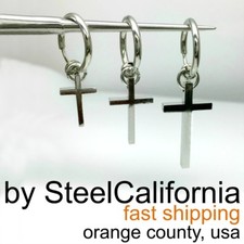 Orecchini clip croce - a,