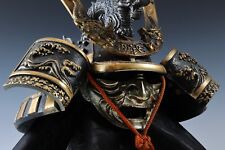Vecchio elmetto giapponese vintage Samurai Kabuto -drago viola elmo con maschera-