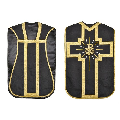 Nero roman chasuble - nero, fiddleback