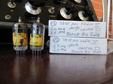 ECC83 12AX7  Marconi   2 valvole   Square Getter  big Black  plate  used
