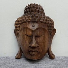 Hand Carved Wooden Buddha Head