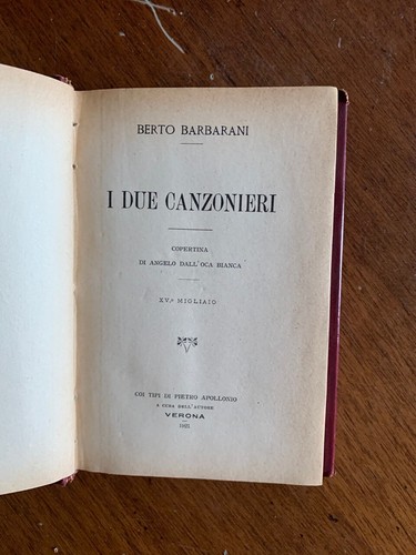 Due canzonieri berto - i,