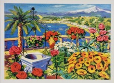 Serigrafia su tela paesaggio