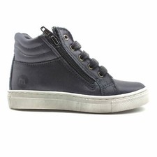 Scarpe da bambino alte invernali scarponcini polacchini  per bimbo in pelle nero