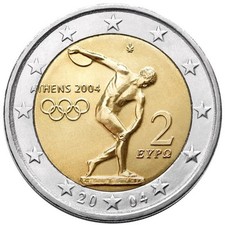 2 EURO COMMEMORATIVA GRECIA 2004 - OLIMPIADI DI ATENE - FDC UNC -