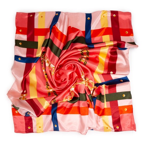 Foulard quadrato rosa raso - rosa, di