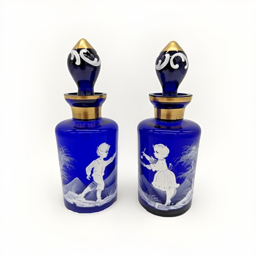 Coppia decanter vetro blu - decanter,