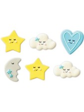 SET DECORAZIONI BABY BOY IN ZUCCHERO 2D 6 PZ