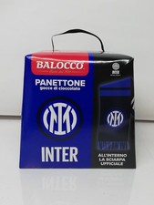BALOCCO INTER CALCIO PANETTONE GOCCE DI CIOCCOLATO CON SCIARPA UFFICIALE 