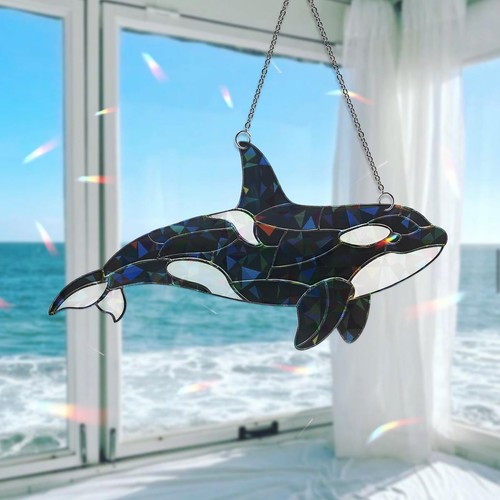 Orca whale acrylic suncatcher - acrylic,