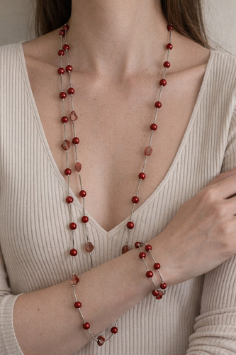 Set collana lunga bracciale - lunga,