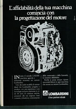 PUBBLICITA' ORIGINALE VINTAGE 1986 - LOMBARDINI MOTORI DIESEL