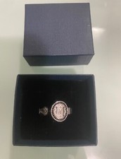 anello in argento regolabile con zirconi neri Tuum infinituum Mater