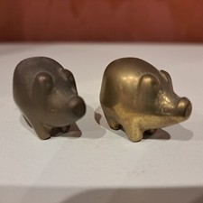 Coppia di Miniature di Maialini in Ottone 1989 #Vintage