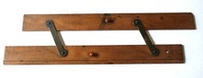 RIGHELLO PARALLELO per carte nautiche in legno e ottone 41 cm, vintage