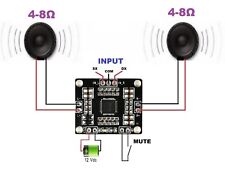 MINI AMPLIFICATORE DIGITALE 15 + 15W 12V CLASSE D MODULO PAM8610 