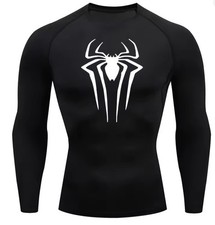 Maglia a compressione Spider-Man uomo palestra | T-shirt sportiva Marvel maniche
