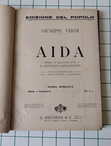 Aida spartito del - aida,